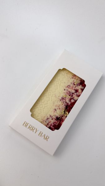 Шоколад с узором вышиванки - белый шоколад с сублимированной малиной - Berry Bar BBP01-117 фото