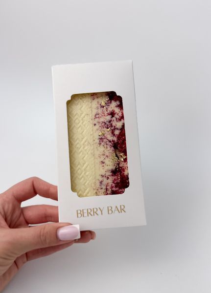 Шоколад с узором вышиванки - белый шоколад с сублимированной малиной - Berry Bar BBP01-117 фото
